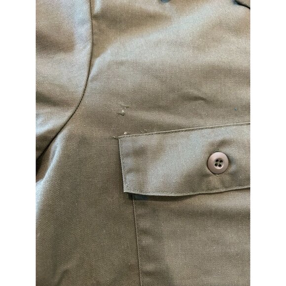 US Navy Seabees Utility Shirt 16.5x32 Short Sleeve Olive Green Button-Up - Picture 6 of 7